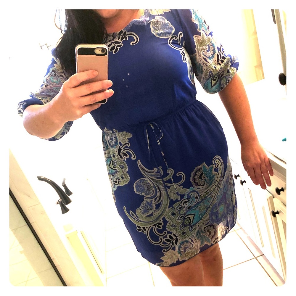Enfocus Studio blue pattern dress